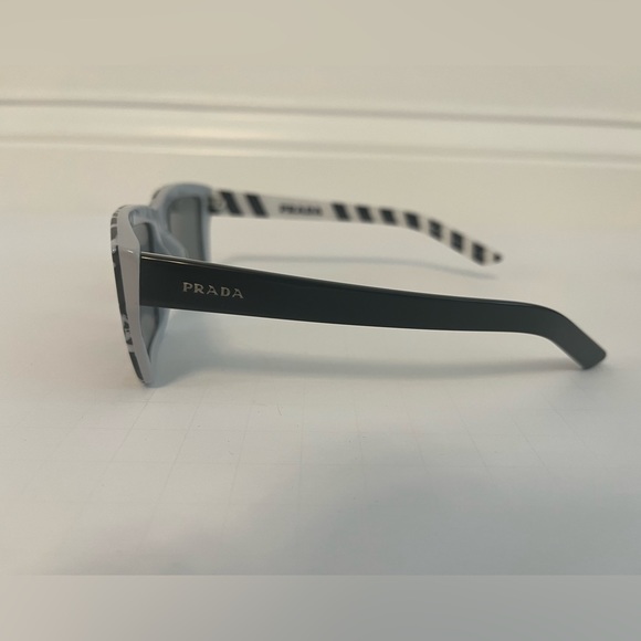 Prada Rectangular PR 04VS Millennial Sunglasses in Black & White - Picture 10 of 13